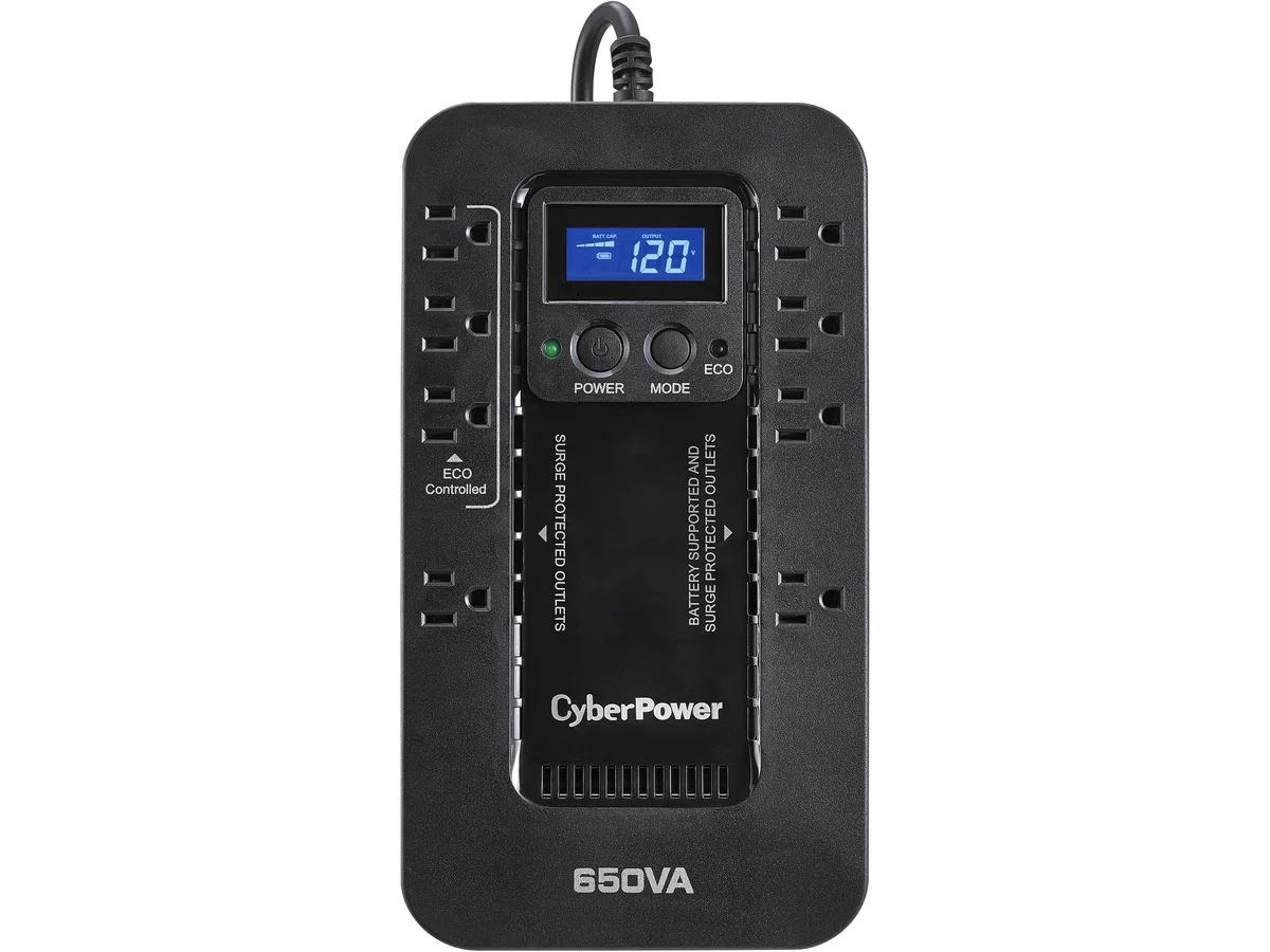 CyberPower CyberPower EC650LCD 650VA 390W UPS 120V 8 Outlets LCD USB — 商品写真