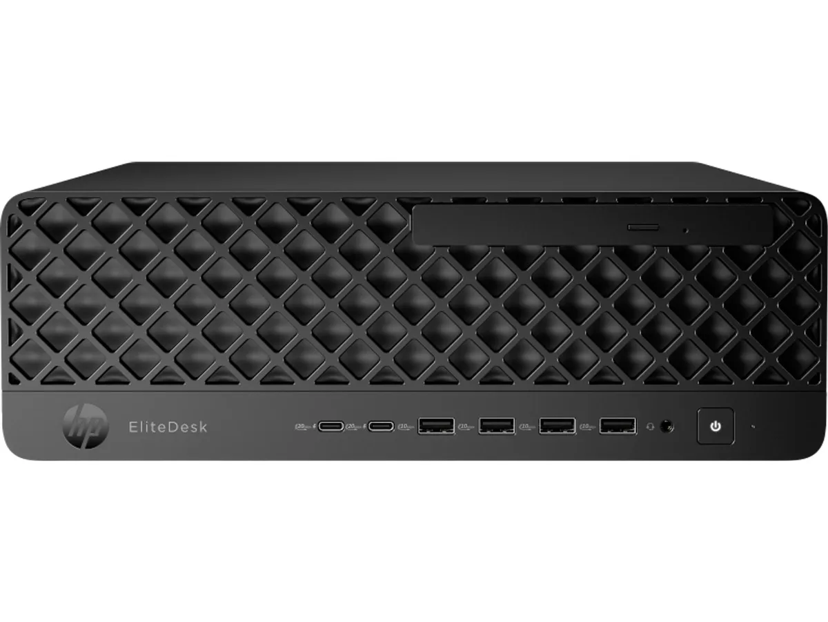 Compact small form factor desktop in silver and black finish