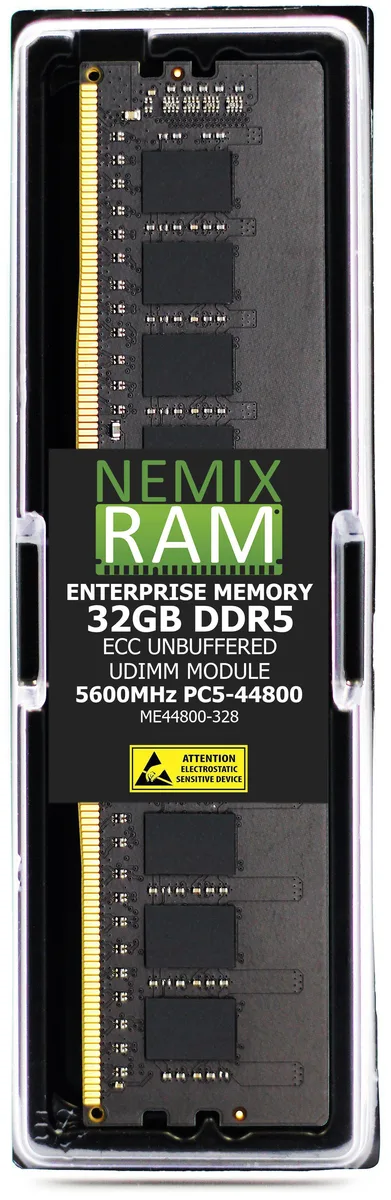 Single green DDR5 UDIMM with black heatspreader and gold contacts
