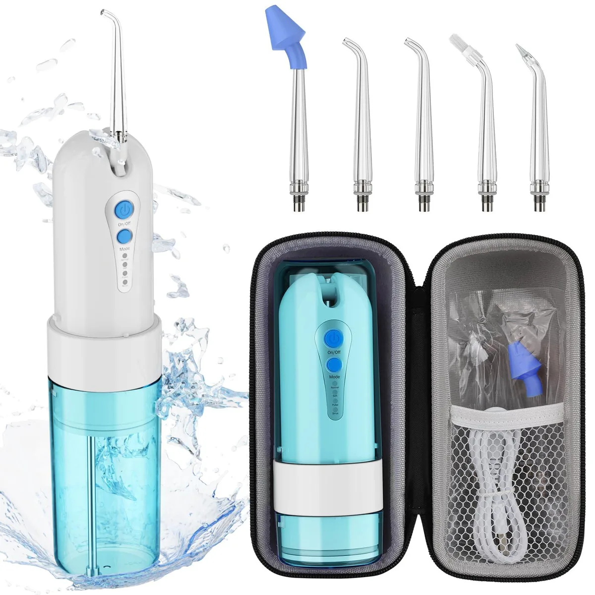 KOOVON Water Flosser WA008 Blue 5 Tips 4 Modes Oral Care — product photo