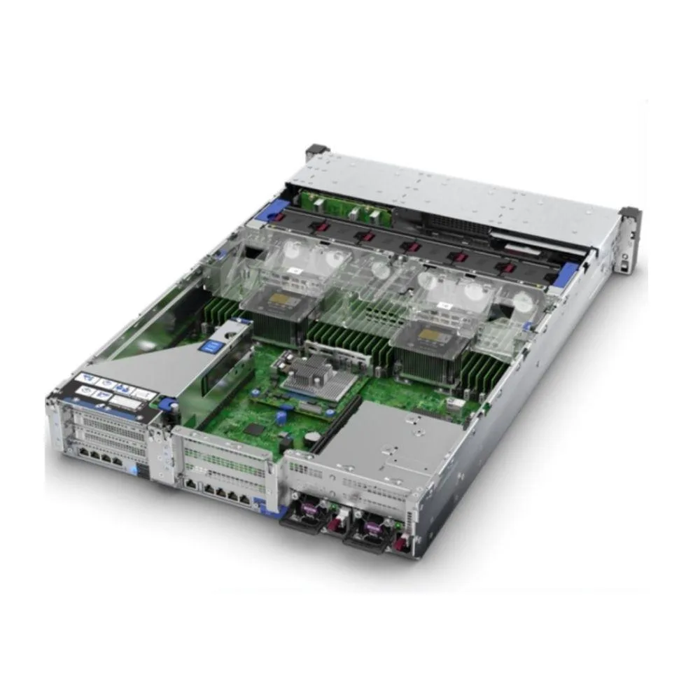 Silver 2U rack server with twenty-four 2.5 inch drive bays, front panel and rails visible