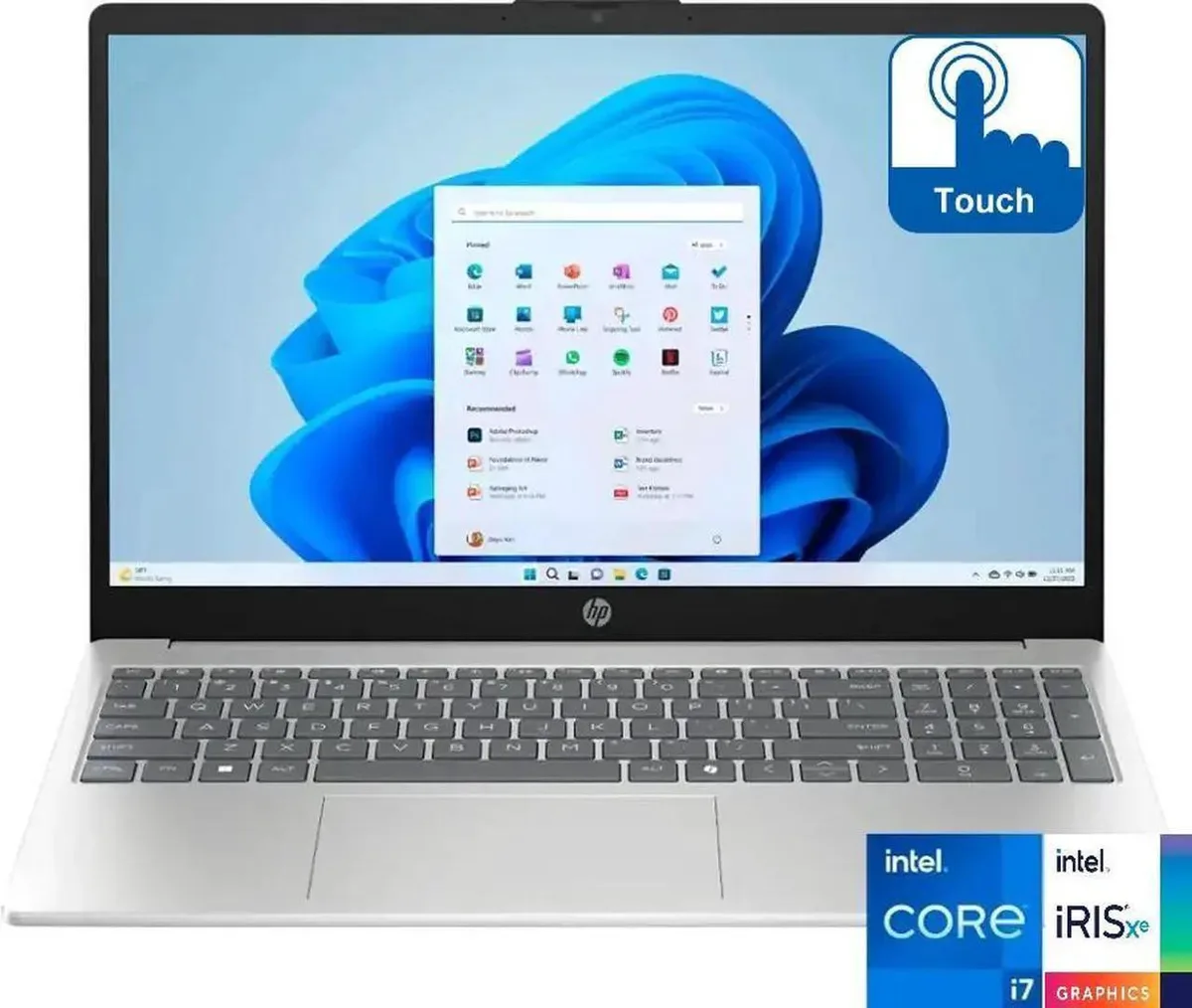 HP HP 15-fd0127 laptop Core i7-1355U 32GB DDR4 1TB SSD 15.6" Full HD TouchScreen Silver — product photo