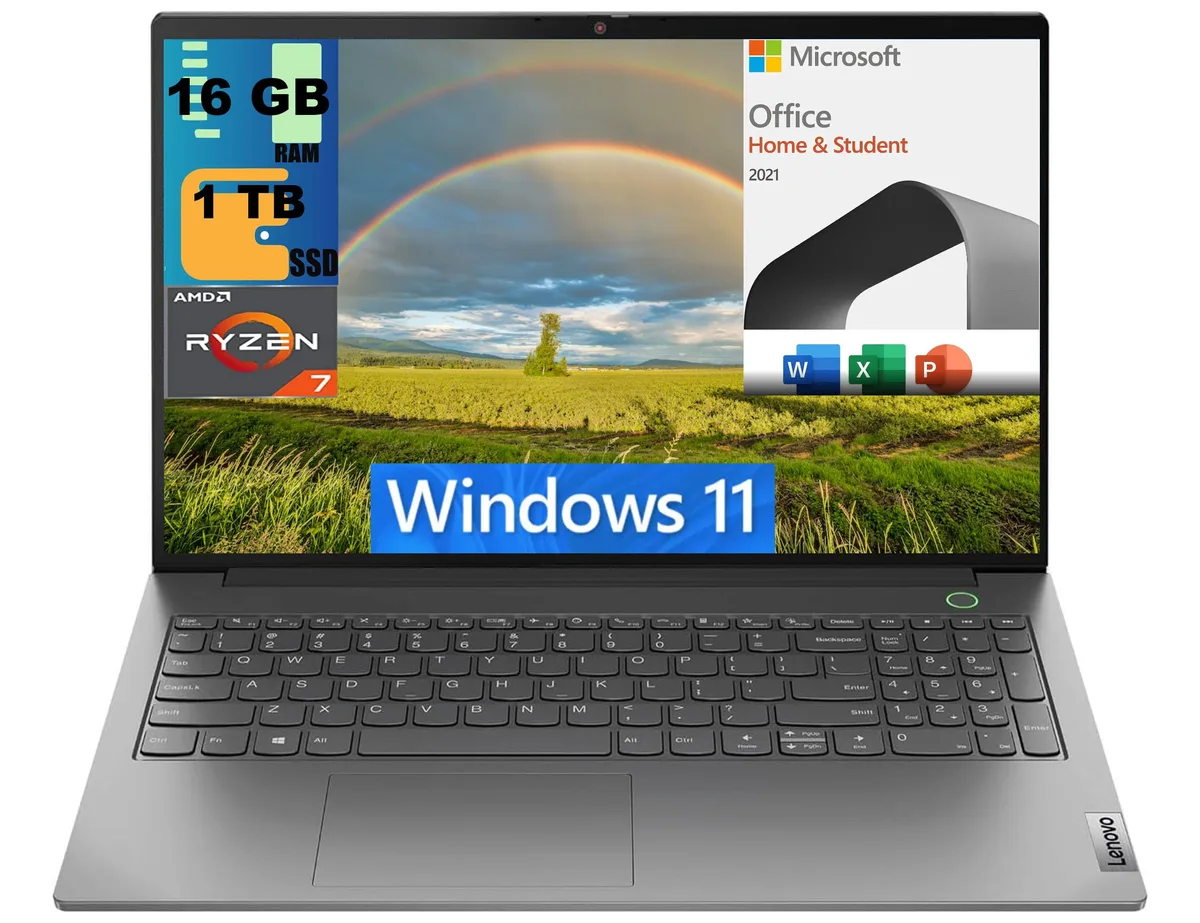 Lenovo Lenovo ThinkBook 15 laptop Ryzen 7 5825U 16GB 1TB PCIe SSD 15.6" FHD Gray — photo du produit