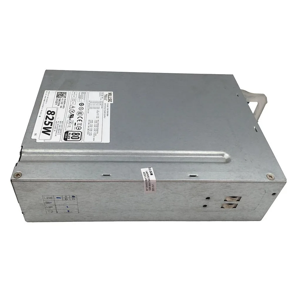 Rectangular metal ATX power supply unit with fan grille