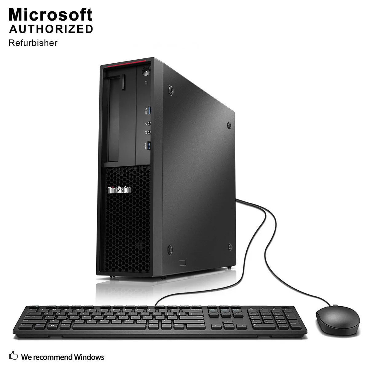 Black compact Lenovo ThinkStation P310 SFF desktop tower