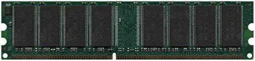 Green desktop RAM stick with gold edge connector and black memory chips
