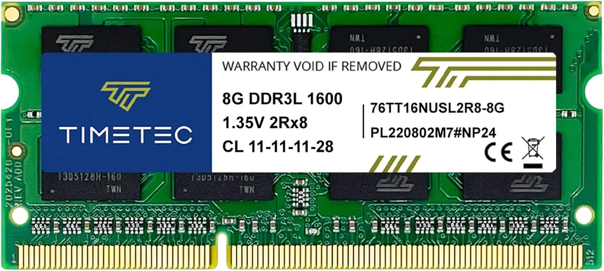 Timetec Timetec MR-H8GD316S7D-NA 8GB DDR3L 1600MHz CL11 1.35V 204-Pin SODIMM laptop RAM — photo du produit