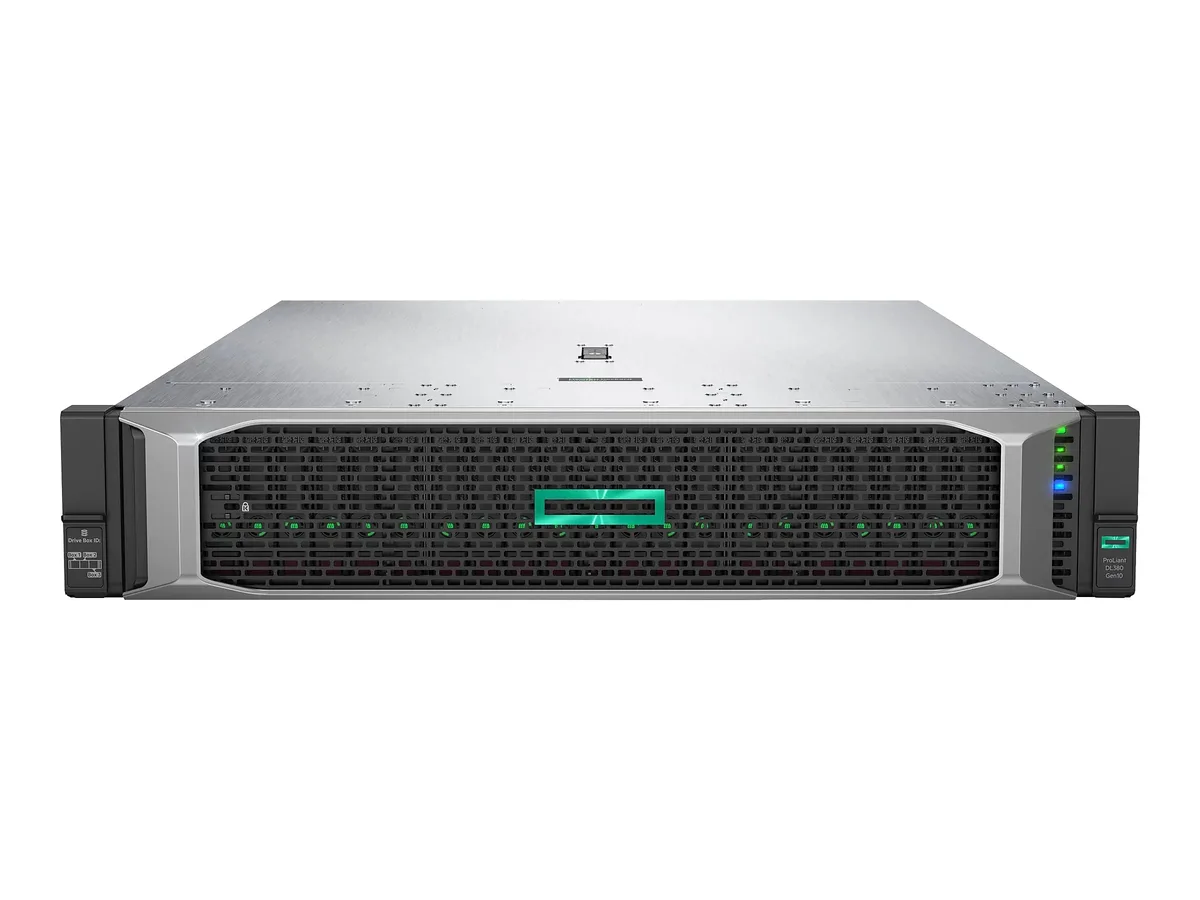 Silver 2U rack server with eight front drive bays