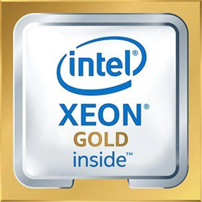 Rectangular green server CPU with gold contacts and silver heat spreader