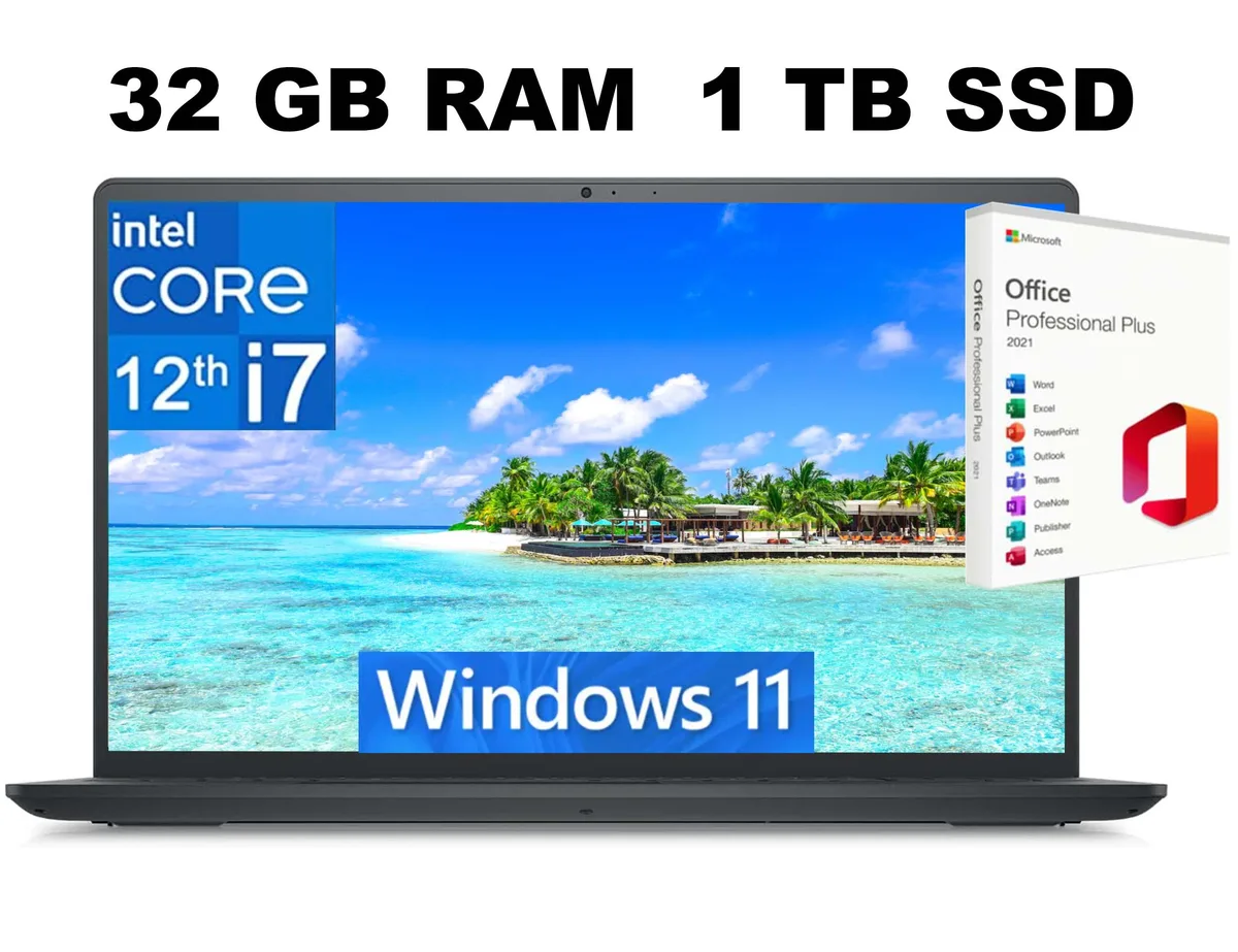 DELL DELL Inspiron 3520 15 laptop i7-1255U 32GB 1TB SSD Windows 11 Office 2021 — photo du produit
