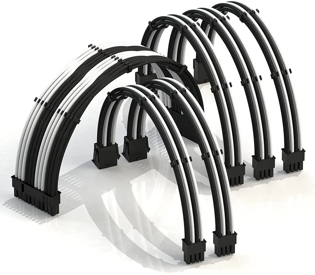 myVolts myVolts PSU cable extension kit 24-pin 2×CPU 3×GPU 30cm 17 colours 18AWG 15 combs — photo du produit