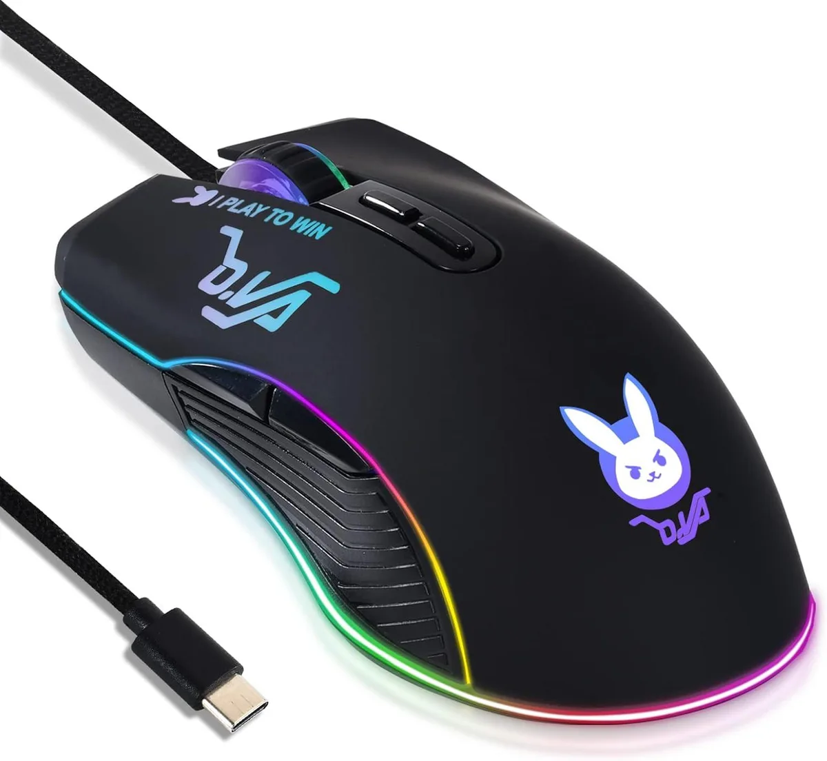 AUTYUE AUTYUE USB-C Wired Gaming Mouse 7200 DPI 7 Buttons Black — tuotekuva