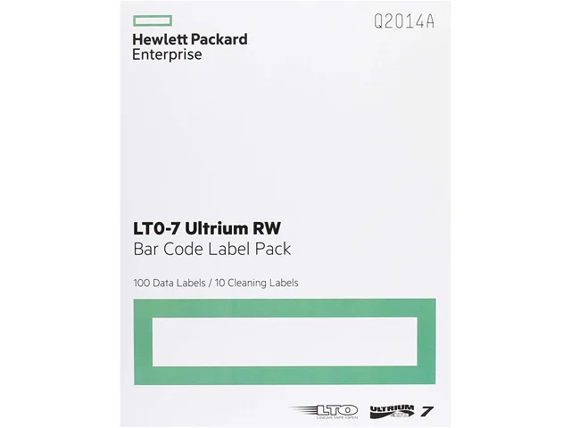 HPE HPE Q2014A LTO-7 Backup Media 100 Data Labels 10 Cleaning Labels — foto produk