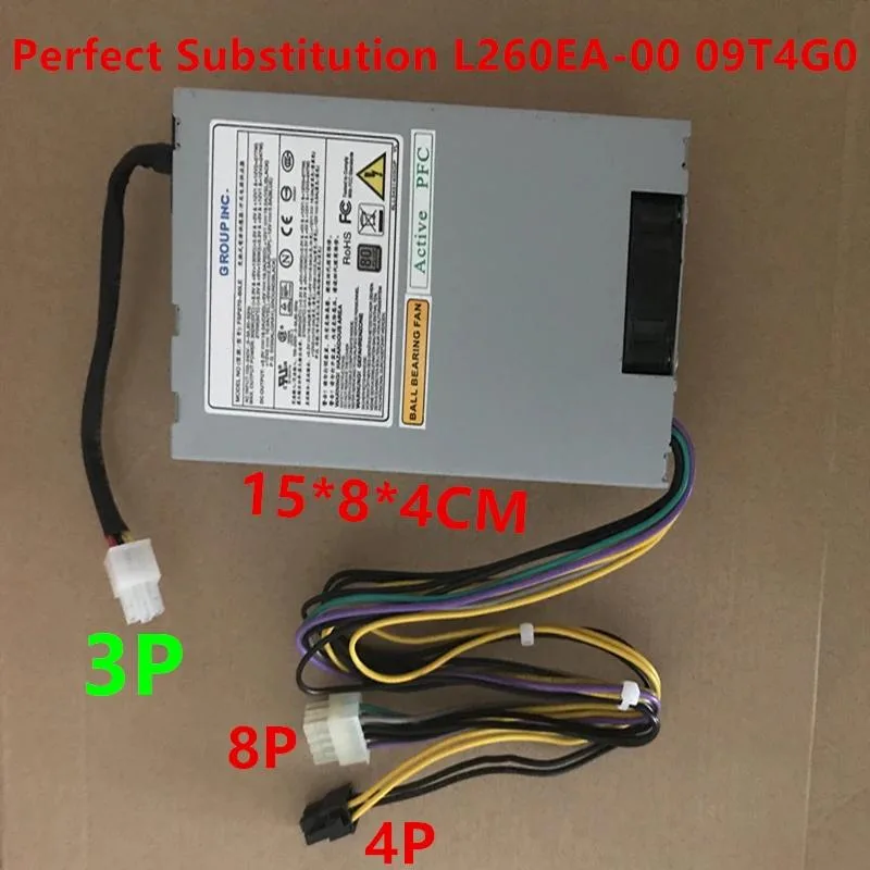 Black 1U 300W power supply unit with rear fan grille and modular cables visible