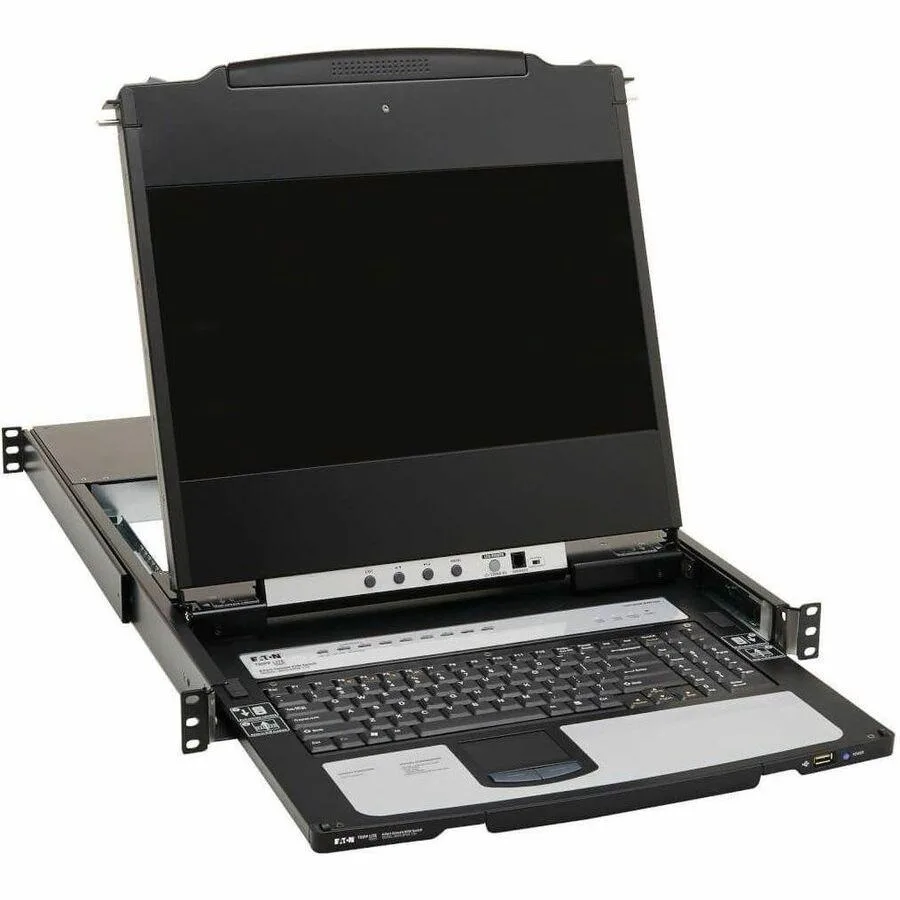 Tripp Lite 8-port DisplayPort KVM console with 17-inch LCD dual-rail 1U rack-mount