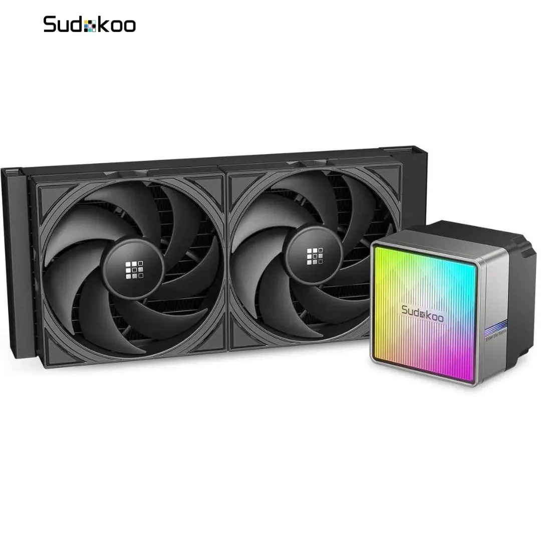 Sudokoo Sudokoo NEXAURA 240 liquid cooler, 240 mm radiator, dual 120 mm FDB fans, ARGB pump — product photo