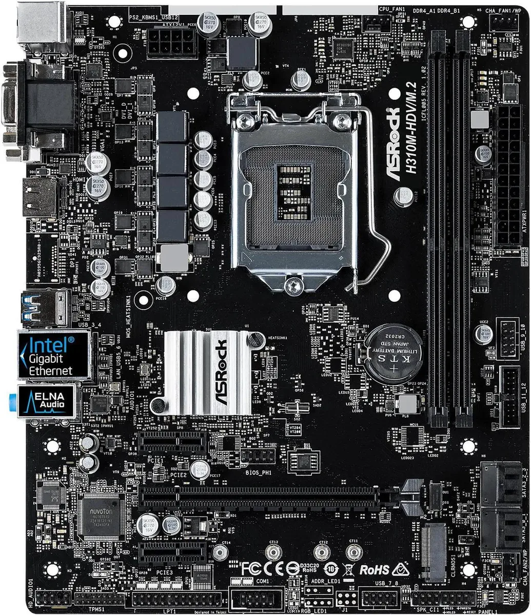ASRock ASRock H310M-HDV/M.2 LGA 1151 Intel motherboard — product photo