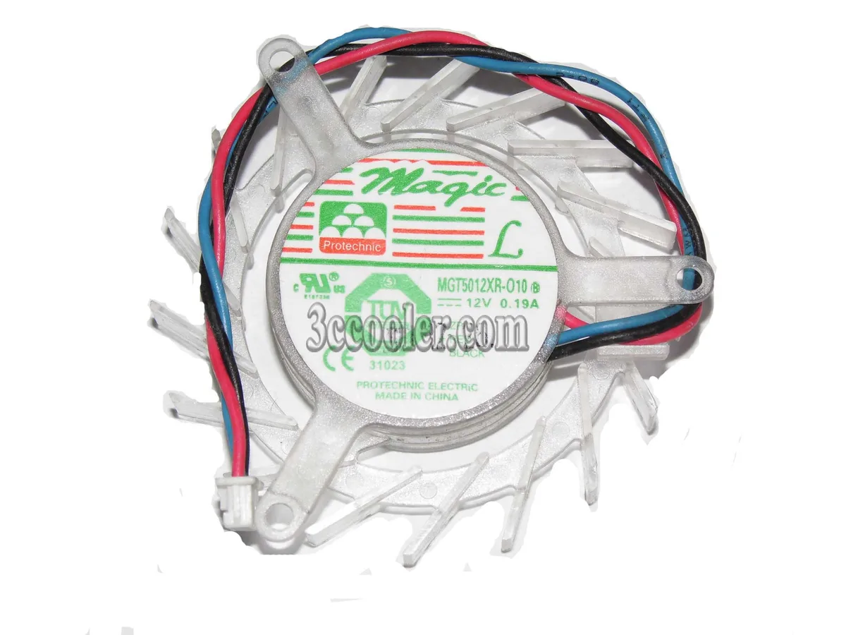 Transparent frameless fan with three-pin connector