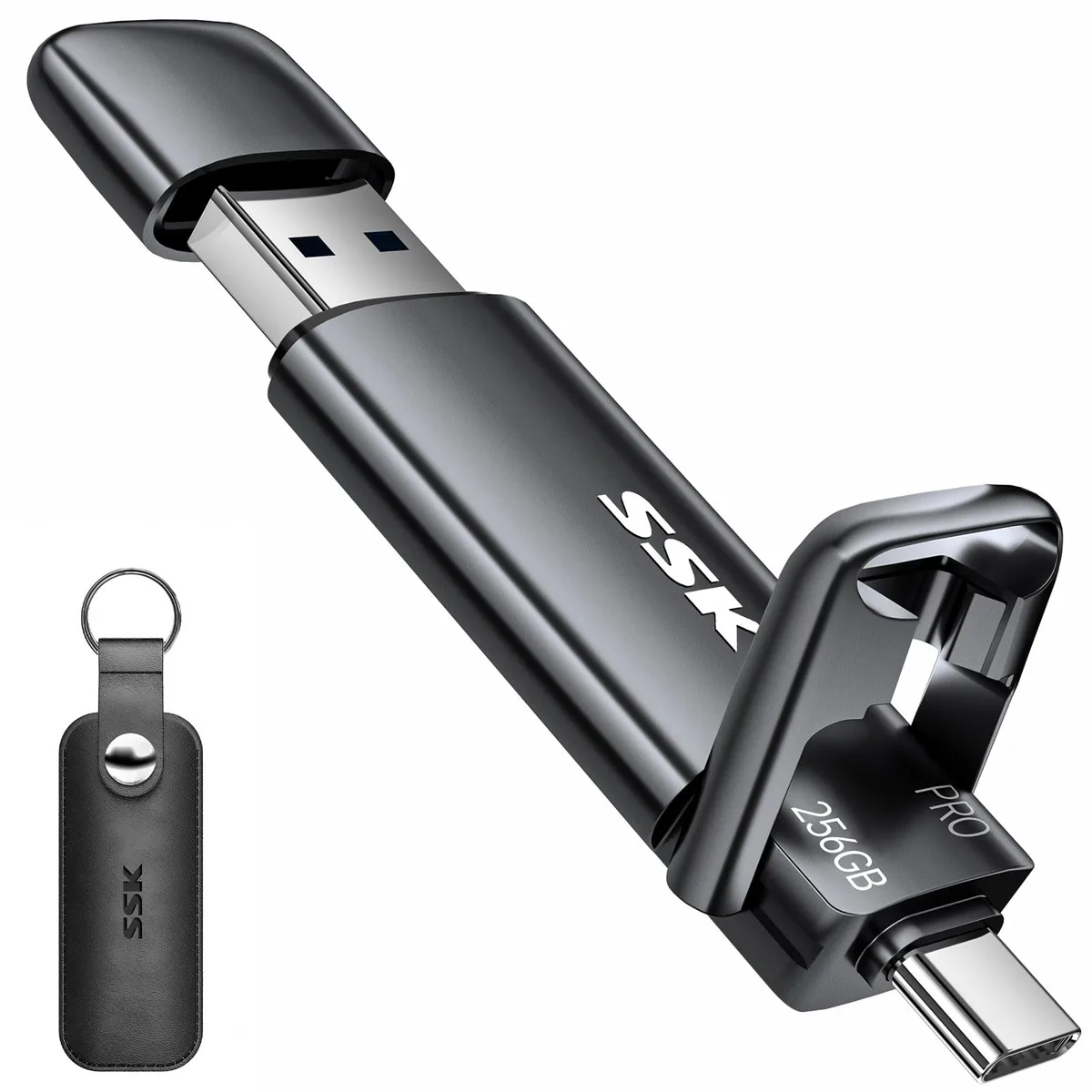 SSK SSK 256GB Dual USB-C / USB-A 3.2 Gen 2 portable SSD 1000MB/s — vörumynd