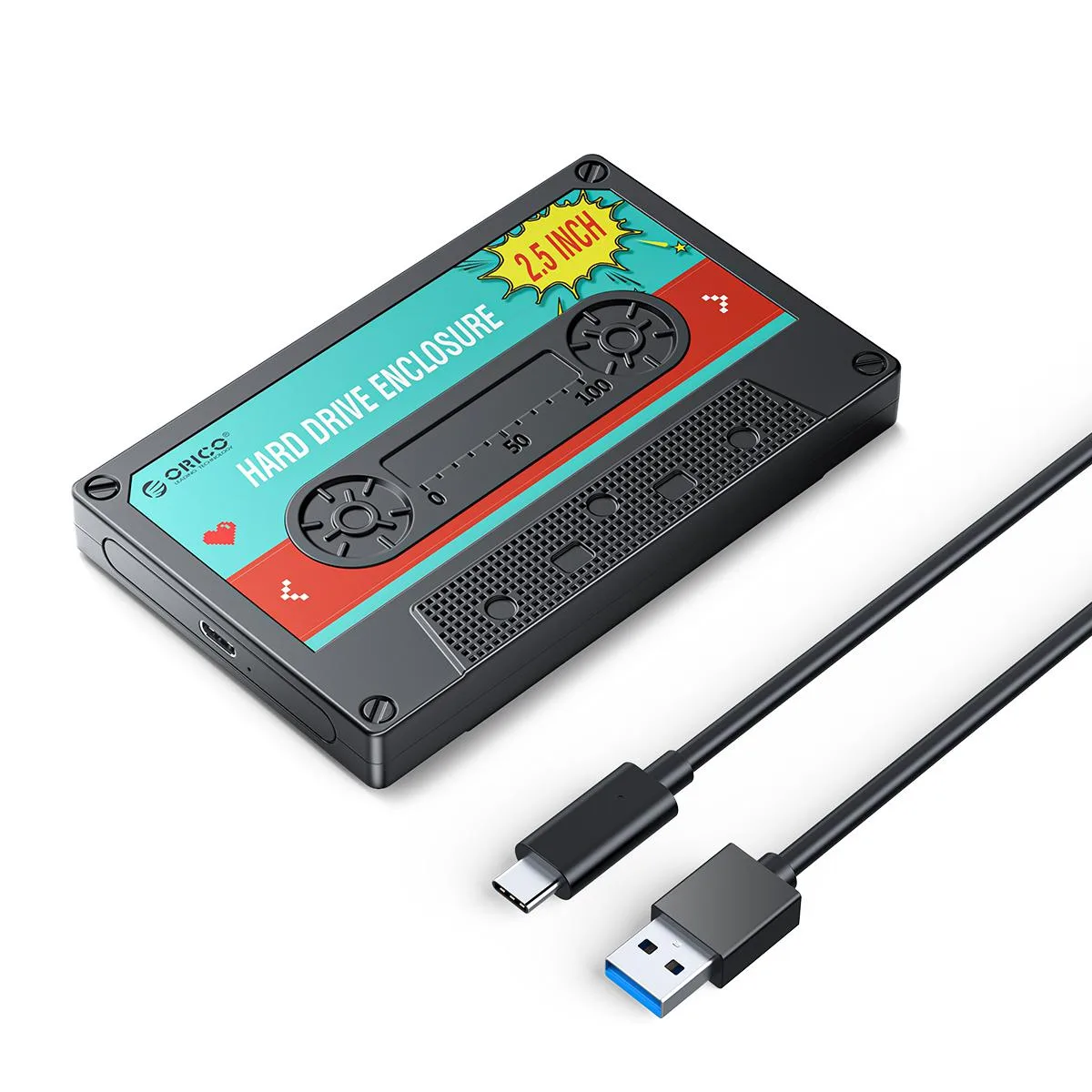 Orico Orico 2580U3 2.5" SATA Drive Enclosure USB 3.1 Type-C 6TB Black — Produktfoto