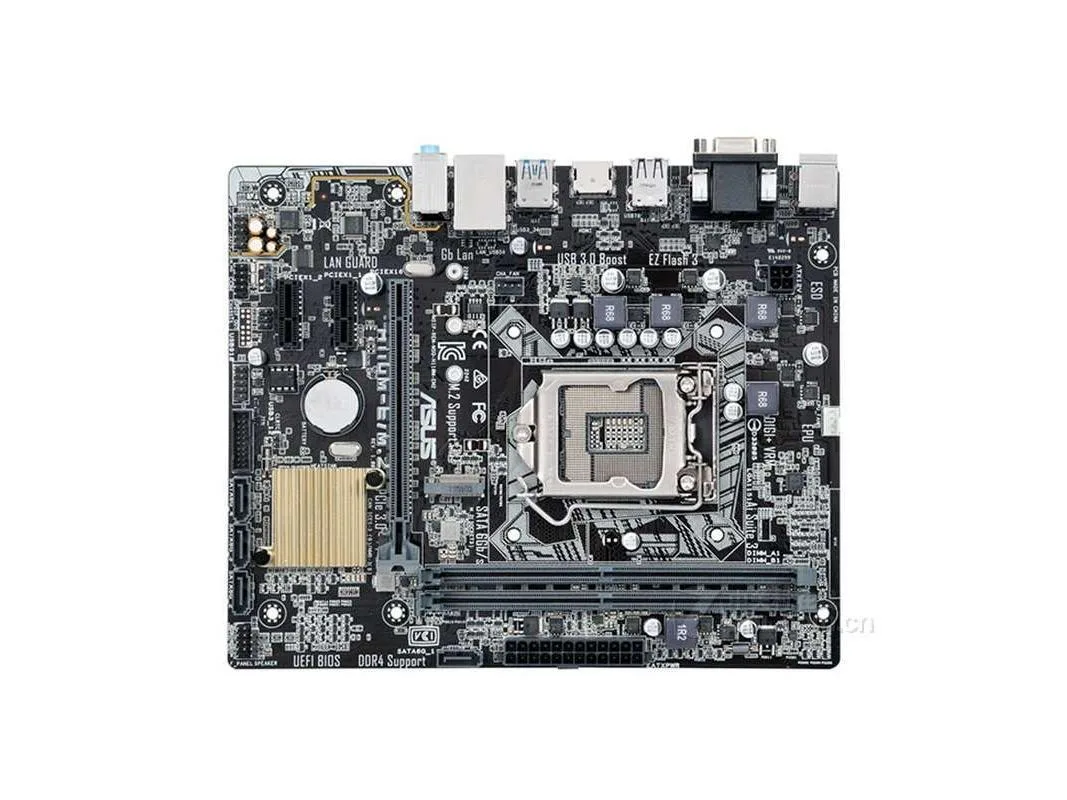 Green micro-ATX motherboard with silver LGA 1151 socket and black DDR4 slots