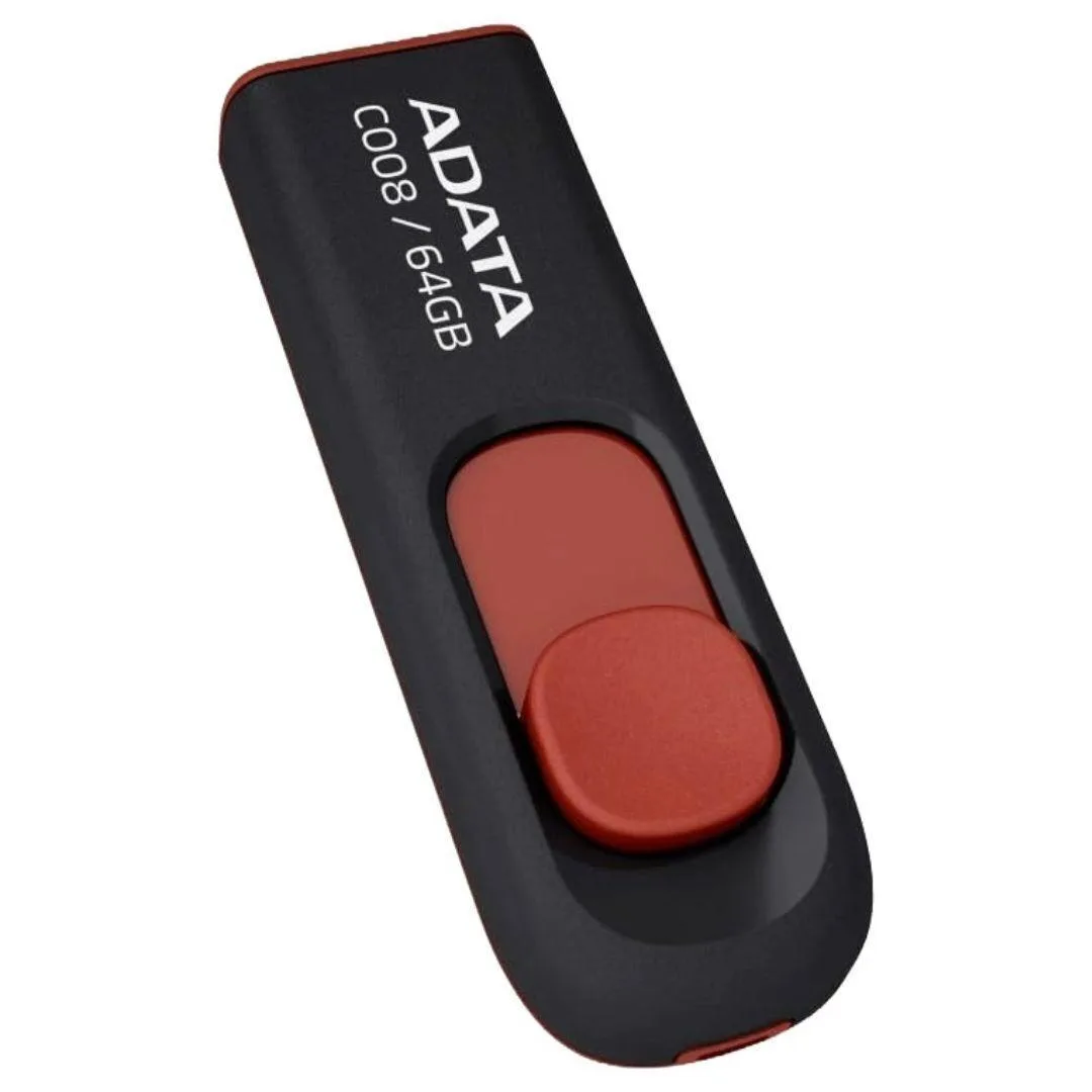 ADATA ADATA C008 64GB USB 2.0 Capless Flash Drive Red — produktfoto