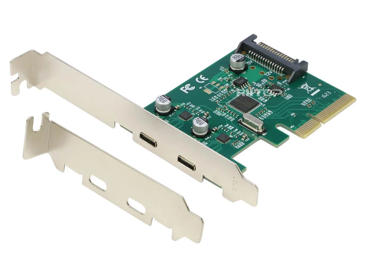 RIITOP RIITOP PCIe to 2 Port USB C Expansion Card 10Gbps Low Profile Bracket — fotografie produktu