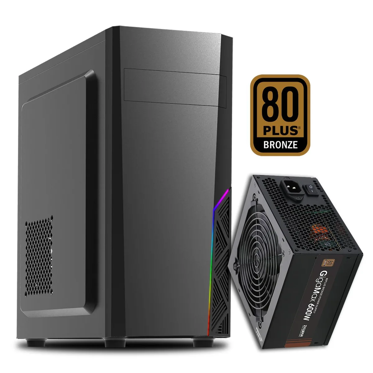 Zalman Zalman T8 ATX Mid-Tower PC Case with 80 Plus Bronze 600W PSU — Produktfoto