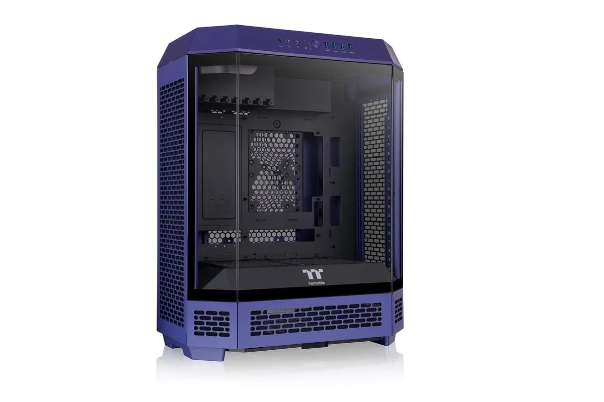 Thermaltake Tower 600 mid-tower case in Future Dusk finish with three tempered glass side panels