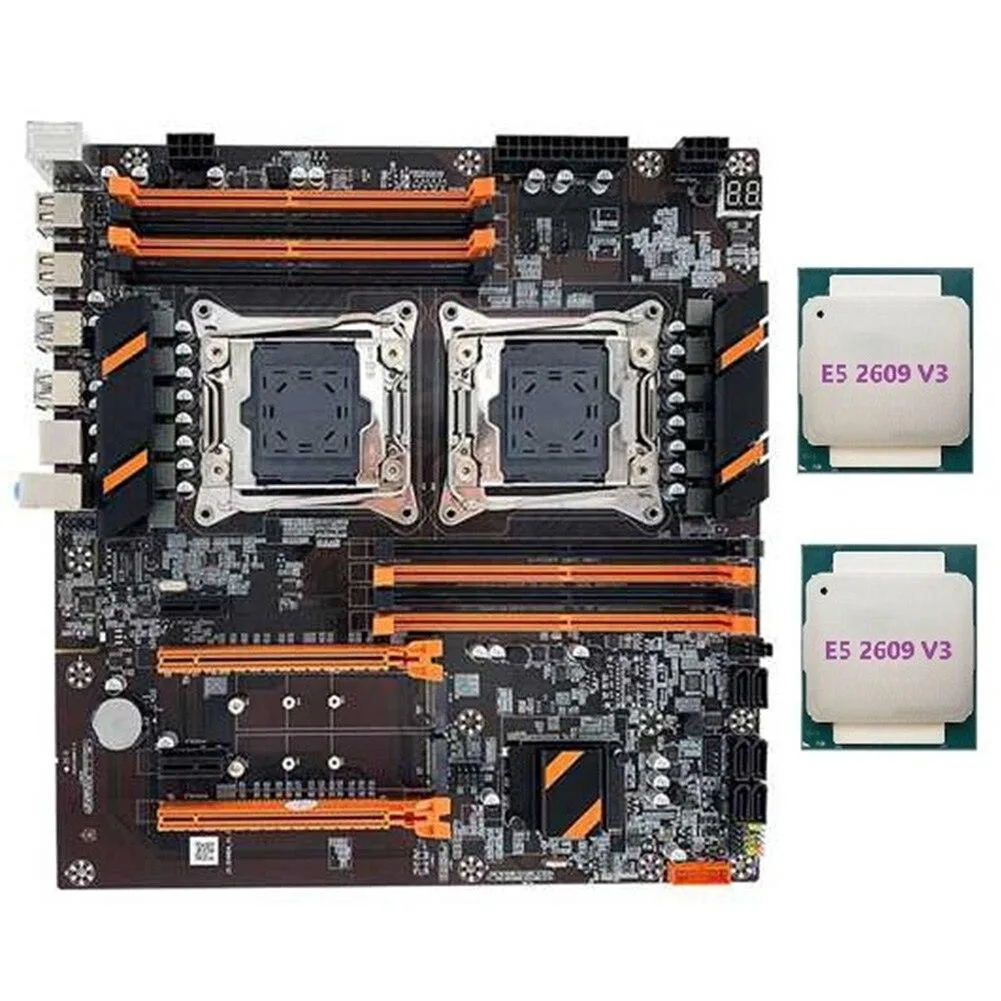 YINGHUA YINGHUA X99 Dual CPU Server Motherboard LGA2011-3 DDR4 ECC 2×E5-2609 v3 — product photo