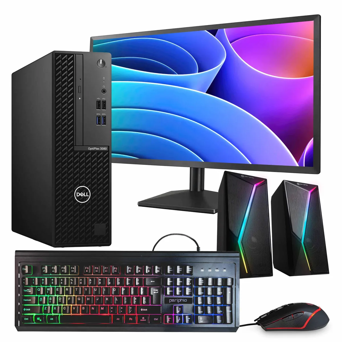 DELL DELL OptiPlex 3080 Desktop PC i7-10700 32GB 2TB SSD 24" Monitor Quadro P620 WiFi BT RGB Speakers — product photo