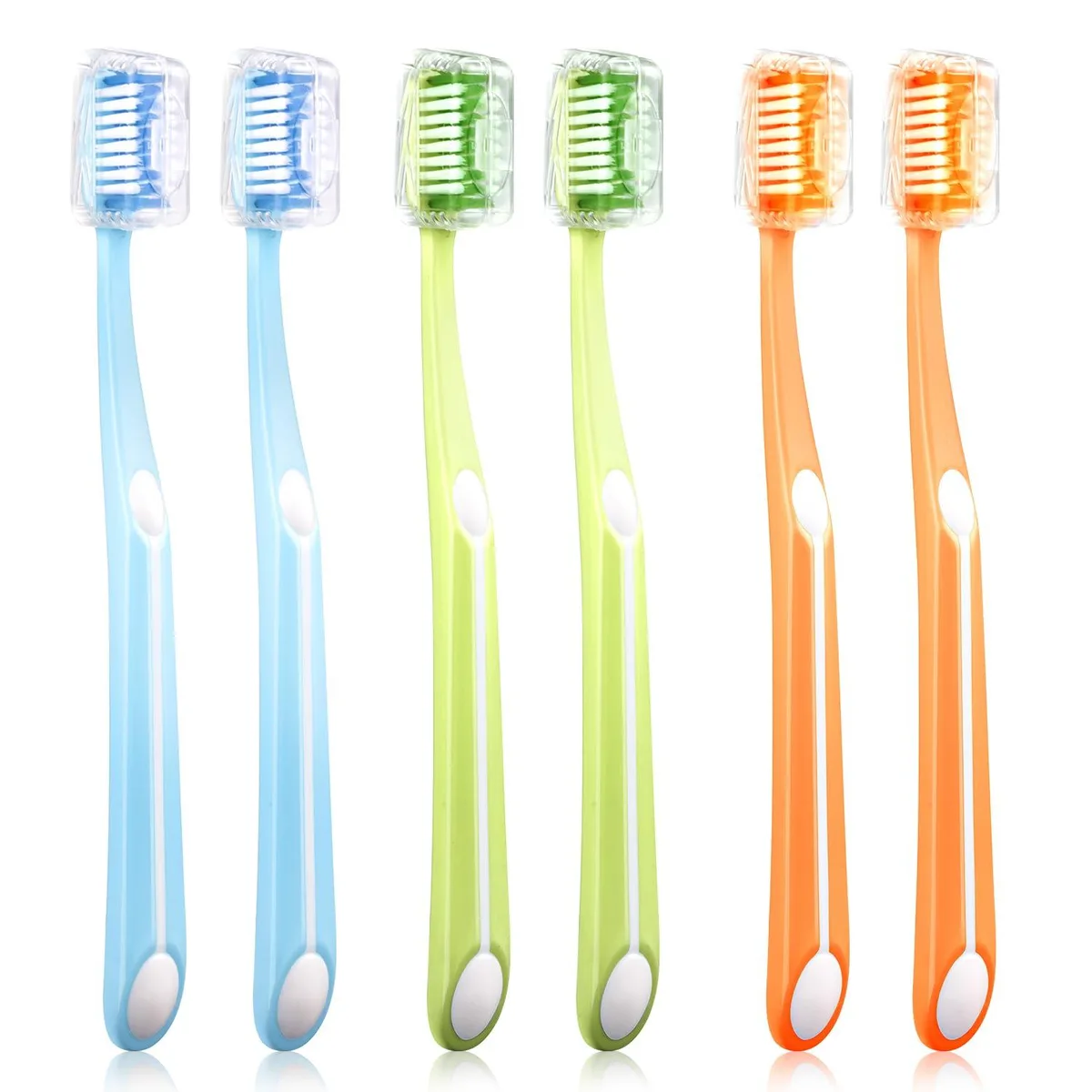  Waterpik 8803G Frekare Manual Toothbrush Medium 0.18mm Bristles 6 Pack with Covers — product photo