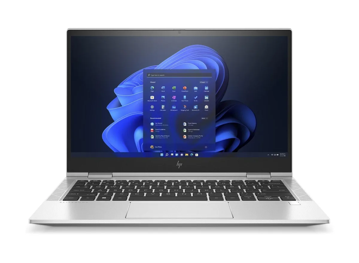 Silver 13.3 inch 360-degree convertible laptop with touchscreen display