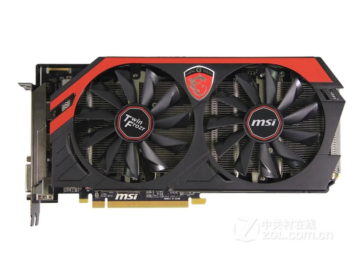 MSI Radeon R9 270X Gaming 2G dual-fan graphics card with black and red metal shroud