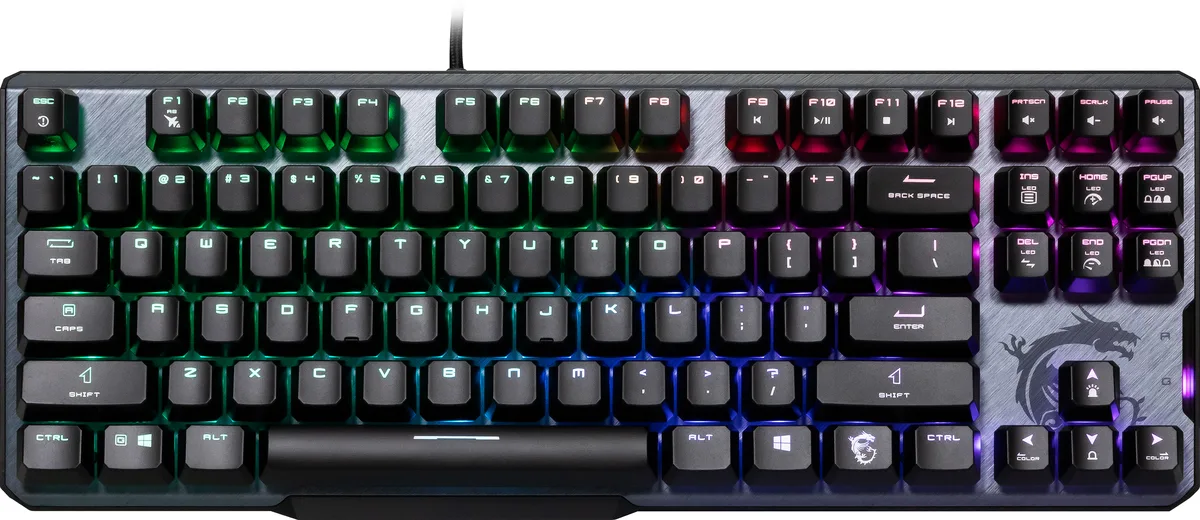 MSI MSI S11-04US287-CLA Vigor GK50 Elite TKL Kailh Blue gaming keyboard — termékfotó