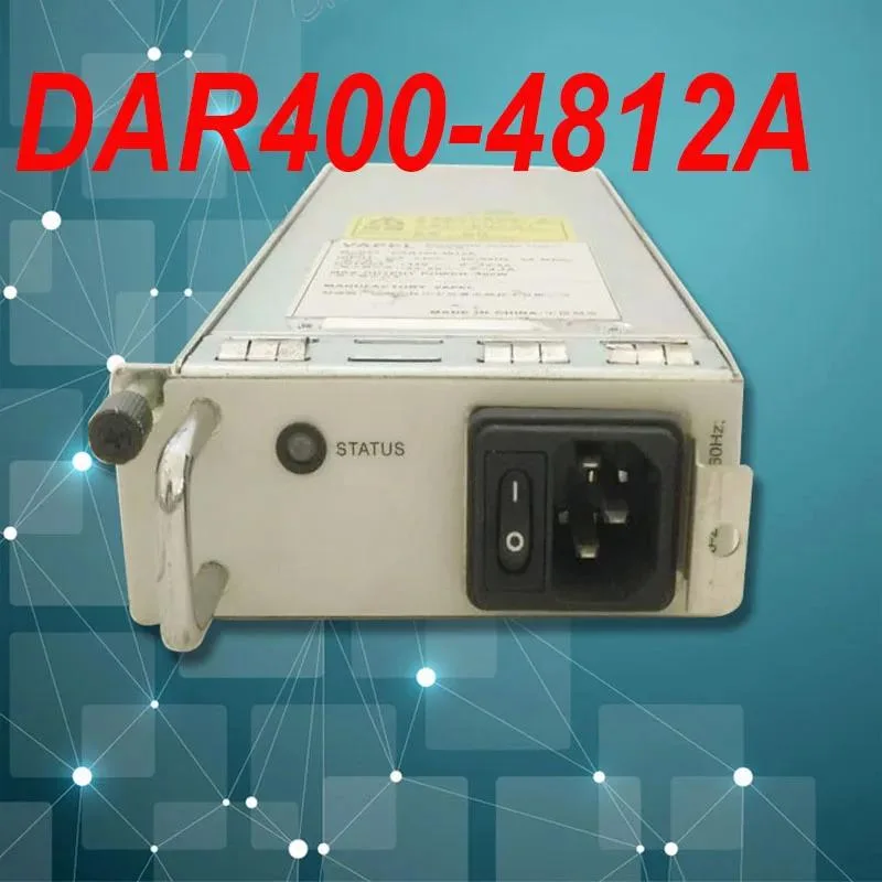Rectangular ATX power supply unit, matte black finish, labelled DAR400-4812A
