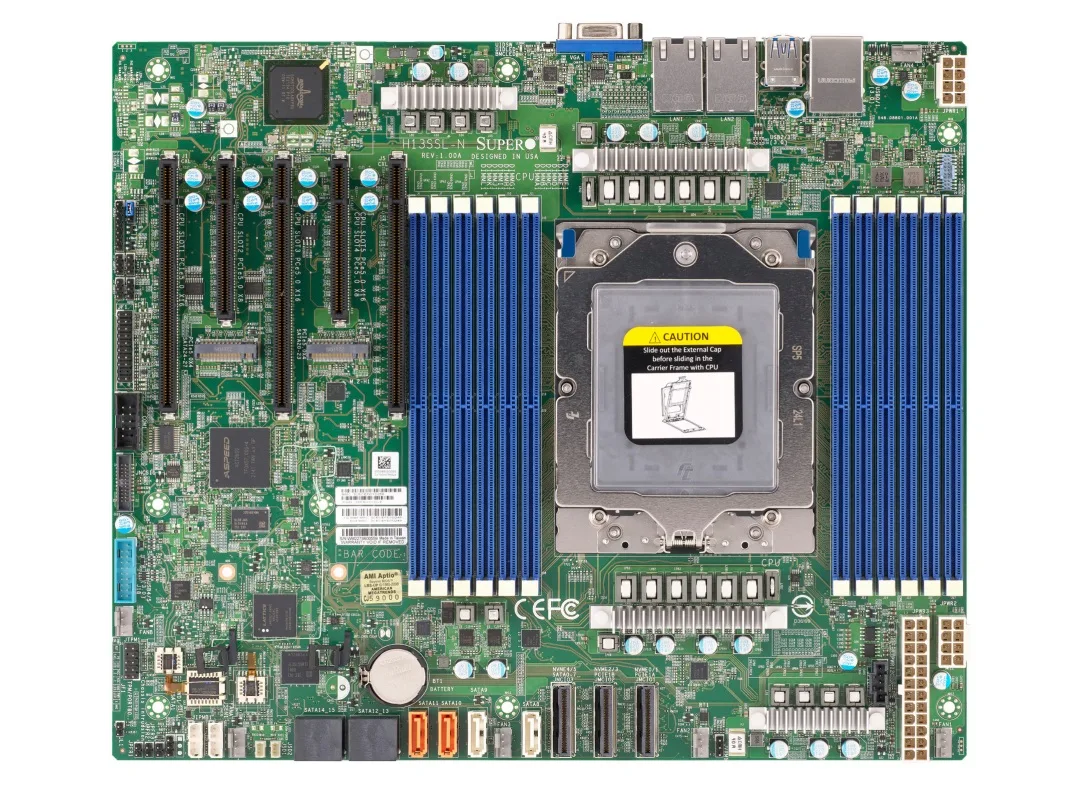 Supermicro Supermicro MBD-H13SSL-N-O server motherboard SP5 EPYC 9004 9005 12 DDR5 ATX — תמונת המוצר