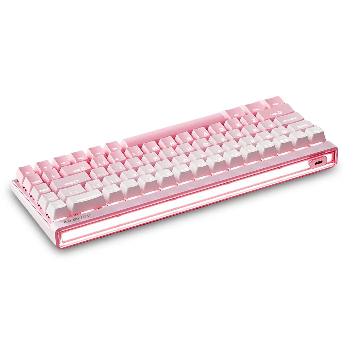 FKZ MCHOSE ACE 68 Air Magnetic Switch Wired Gaming Keyboard 65% 68 Keys Pink — 商品写真