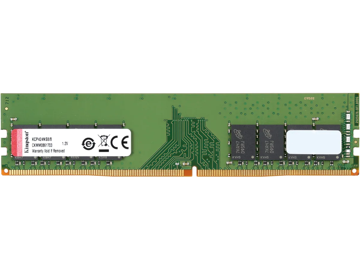 Kingston Technology Corp. Kingston Technology Corp. ValueRAM KCP424NS8/8 8GB DDR4 2400 CL17 desktop RAM — product photo