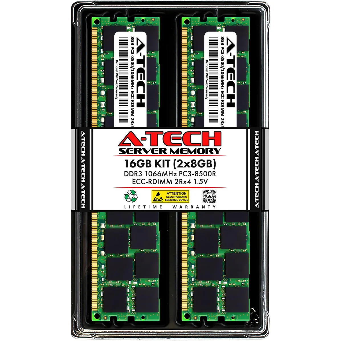 A-Tech A-Tech 16GB (2x8GB) DDR3 1066 ECC RDIMM 2Rx4 1.5V 240-Pin Kit — photo du produit