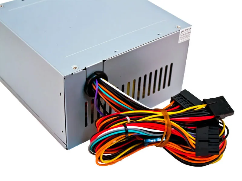 Grey ATX power supply unit with single fan visible