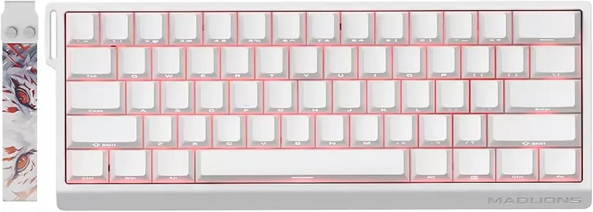 TUKO TUKO MAD 60 HE RGB 60% Wired Magnetic Switch Gaming Keyboard White — toote foto