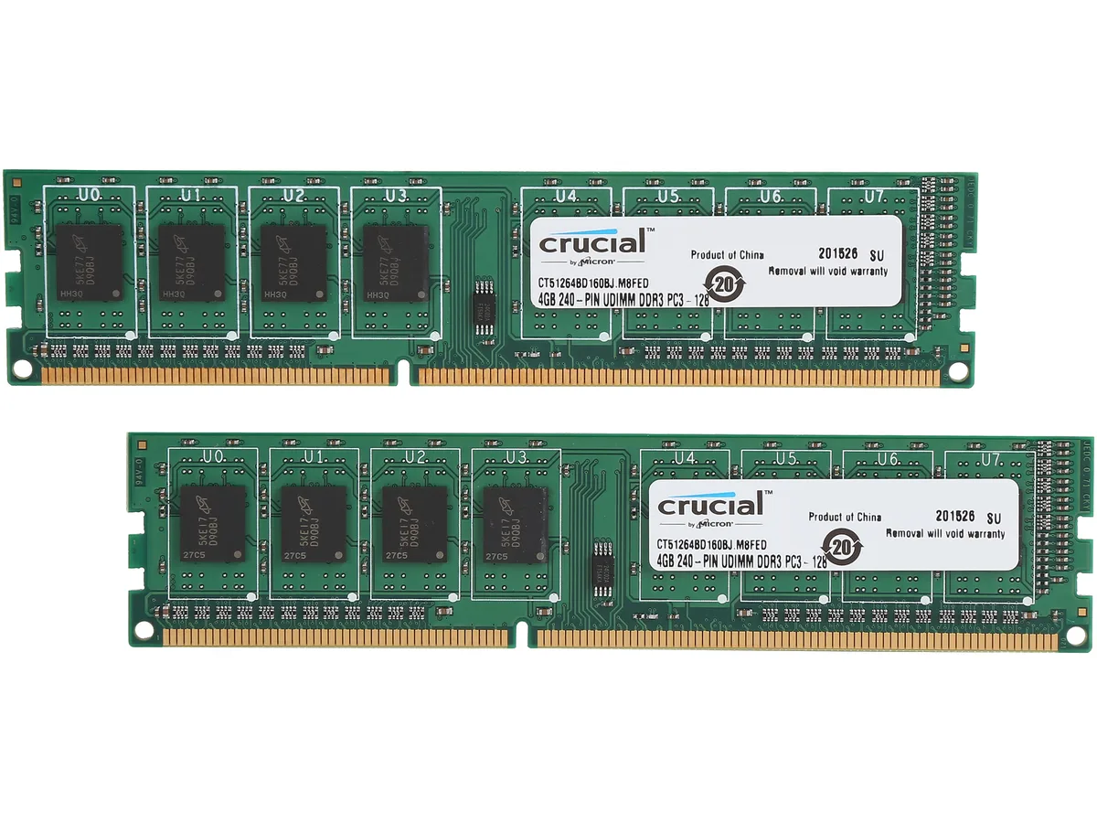 Two black DDR3L DIMM modules with 240 pins each