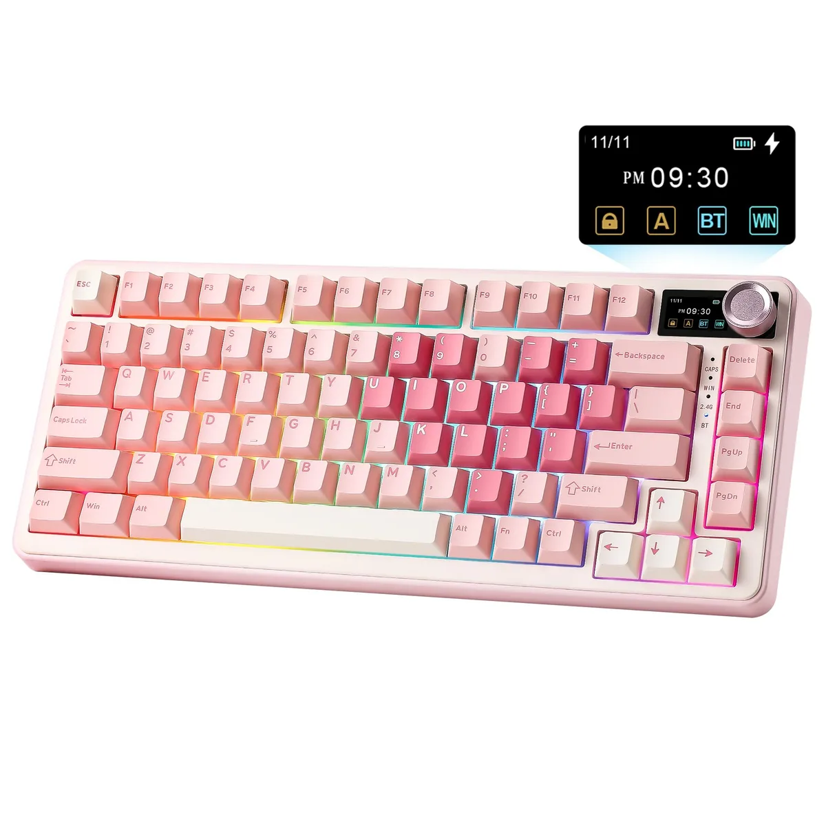 YUNZII YUNZII B75 PRO MAX 75% Gaming Keyboard (Pink, Candy Switch) — photo du produit