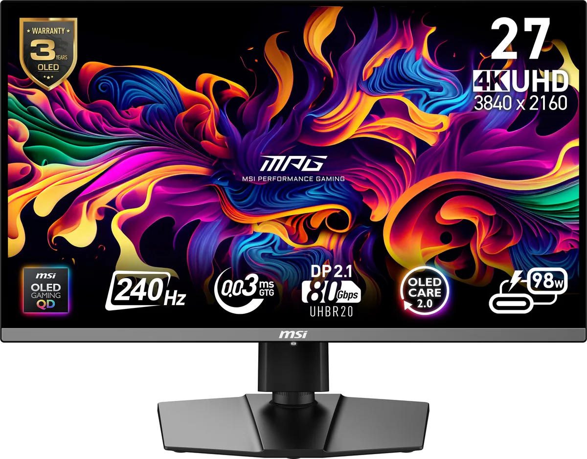 MSI MSI 9S6-3CD79A-018 MPG 272URX QD-OLED 27" 4K 240Hz gaming monitor — product photo