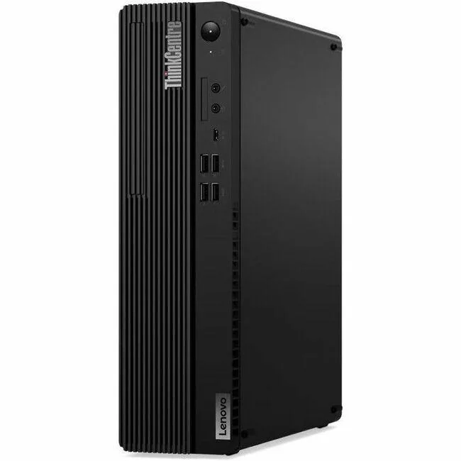 Black small-form-factor desktop tower, front USB-C port visible