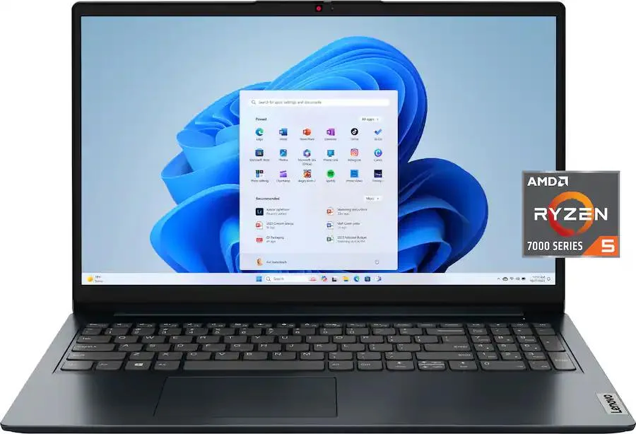 15.6 inch Abyss Blue laptop with anti-glare Full HD screen and non-backlit keyboard