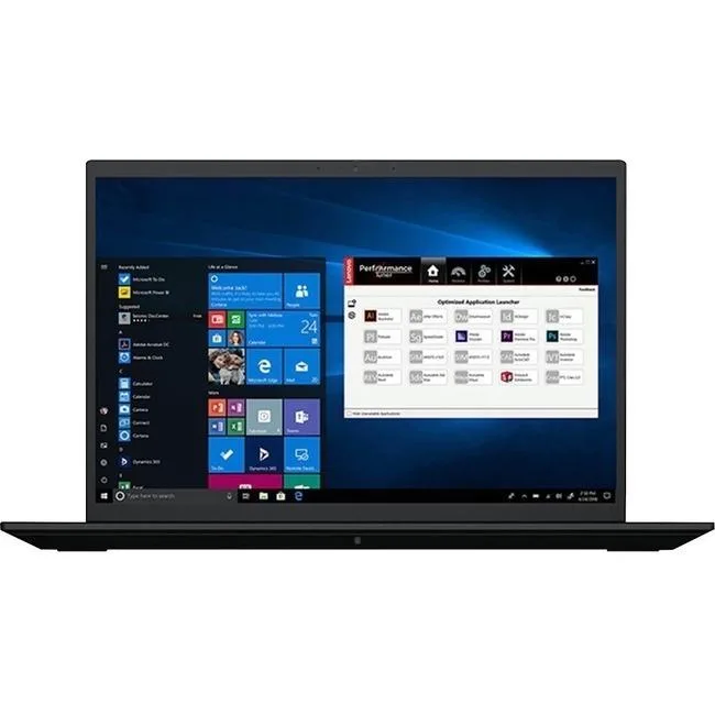 Black Lenovo ThinkPad P1 Gen 4 16 inch laptop closed on a plain surface