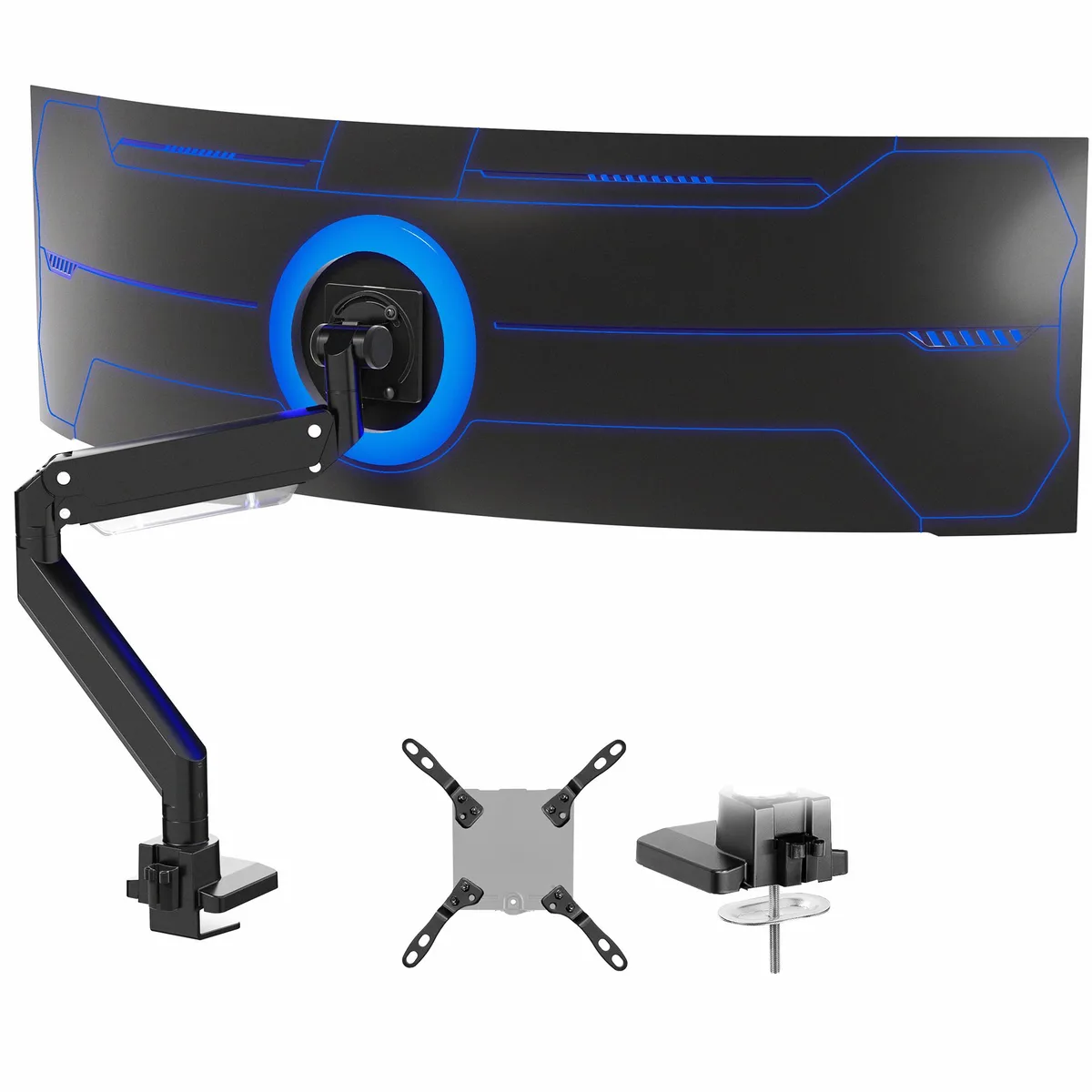 VIVO VIVO Clamp-On Pneumatic Spring Ultrawide Monitor Mount 17-57 in 59.4 lbs — foto del producto