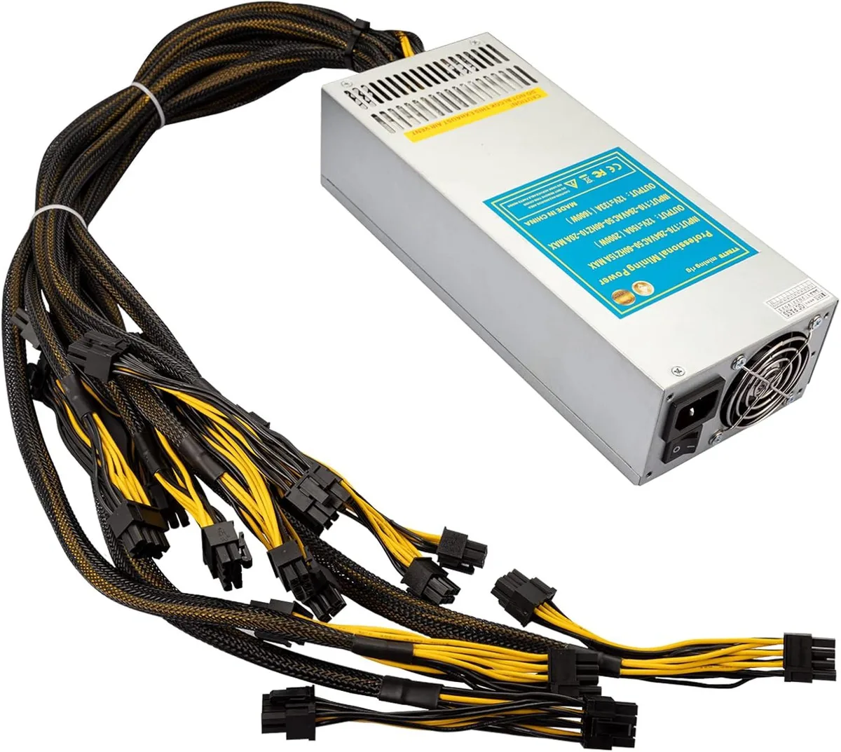 myVolts myVolts 2000W 2U Server Power Supply 110-264V 12000 RPM Fan 10 Cables — produktfoto